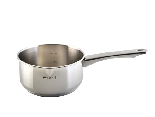Panela WECOOK Indução Ø 14 Cm (18/10 - 1.1 L) Steel % Baux Cookware - Utensílios de cozinha - aço inoxidável, preto, indução, 1.1 l