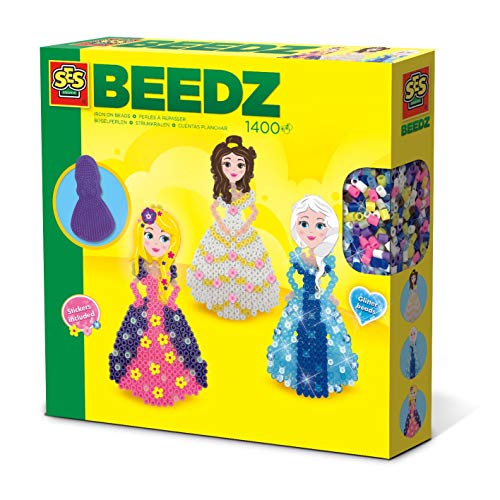 Kit de artesanato para crianças SES CREATIVE Beedz Princess SES CREATIVE - Kits de artesanato de brinquedos - 3000 Beedz, 2 tabuleiros, escova, pincel