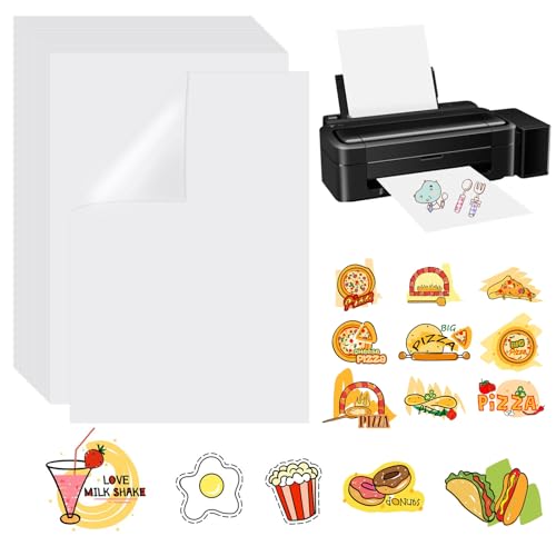 Papel Adesivo VINYL ADHESIVE PAPER 30 Folhas RISVOWO - Papel de impressora e copiadora - alta qualidade, resistente à água, branco mate, compatível com impressora