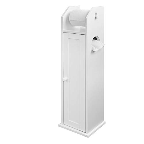 Suporte para papel higienico SOBUY FRG135-W Branco sobuy - Porta-papel higiênico - madeira, branco, 5 kg, banheiro