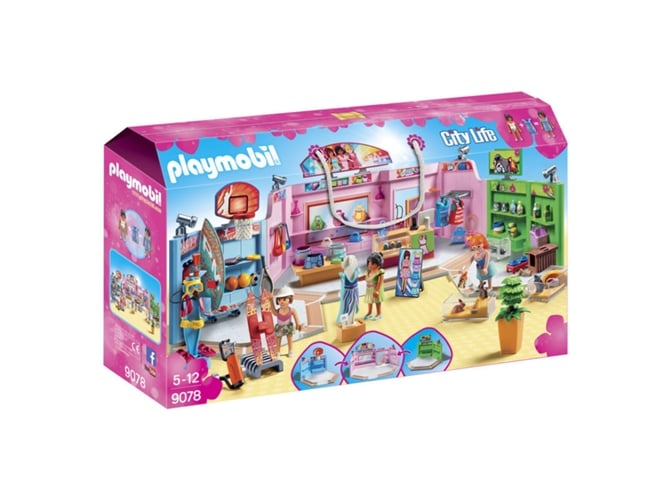PLAYMOBIL City Life - Espaço comercial com 3 lojas (Idade mínima recomendada: 4 anos) PLAYMOBIL - Conjuntos de brinquedos - 3 lojas, 4 anos, versátil, compatível