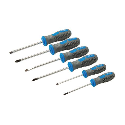 Conjunto de Chaves de Parafusos SILVERLINE 546524 Silverline - Chaves de fenda - aço cromado, cabeças endurecidas, pega ergonómica, antideslizante