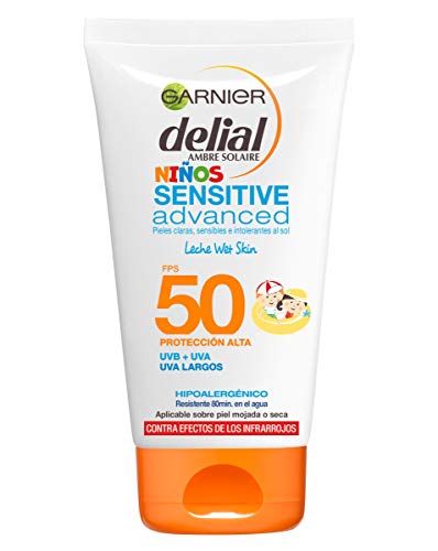 Protetor Solar DELIAL Wet Children Sensível SPF50 Pele Advanced (150 ml) Delial - Banho e corpo - sensível, spf50+, anti-estresse, pele infantil