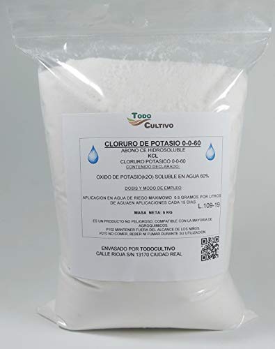 Cloruro de Potássio 0%0%60 5Kg (Recondicionado Como Novo) Todo Cultivo - Adubos - cloruro de potássio, recondicionado, 5kg