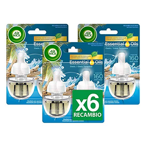 Recarga AIR WICK Elétrico Oasis Azul (6 Un) Air Wick - Aromatizadores de ambiente - elétrico, oasis azul, 6 unidades