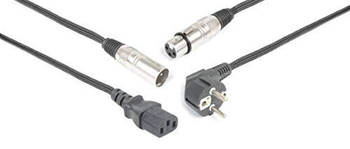 Cabo de Áudio PD-CONNEX (Jack 6.3mm - XLR - 10 m - Preto) Skytec - Cabos de áudio e vídeo - jack 6.3mm, xlr, 10m, preto