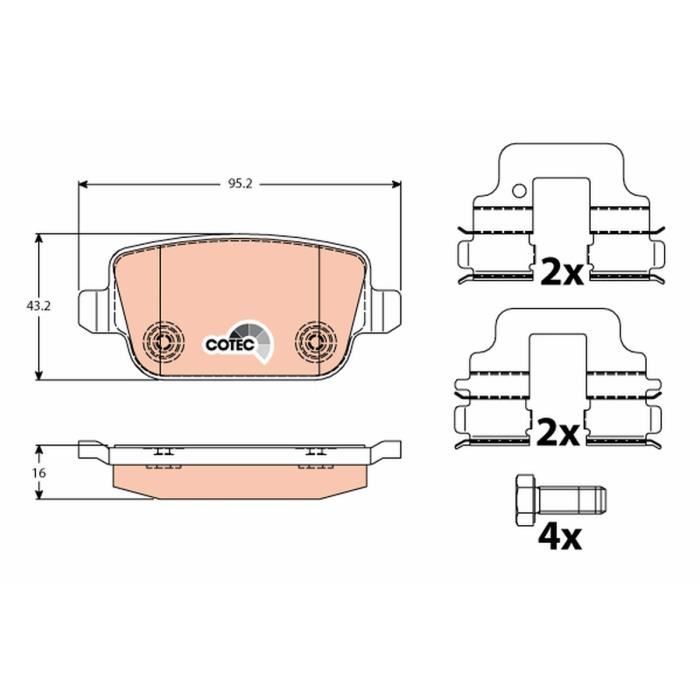 Pastilhas para Par de Bicicleta TRW GDB1732 (4 unidades) TRW - Peças de freio de bicicleta - pastilhas, bicicleta, trw gdb1732, conjunto 4 unidades