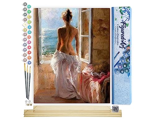 Painel FIGURED'ART Pintar Por Números Menina Na Janela Figured'Art - Materiais de arte e artesanato - painel, figuredart, pintar por números, menina na janela, patrão a pintar