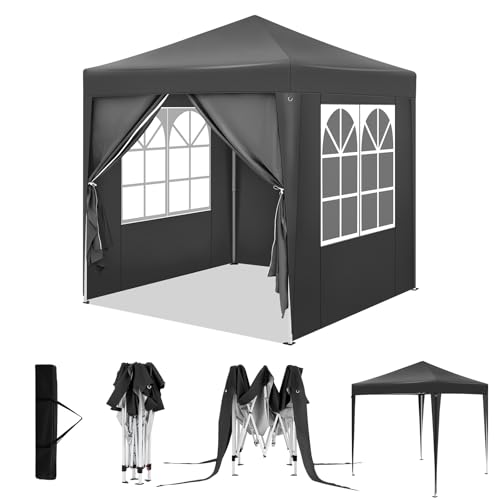Pérgula WOLTU com telhado (2 x 2 m) | Cinzento WOLTU - Móveis de exterior - pérgula, telhado, 2x2m, cinzento