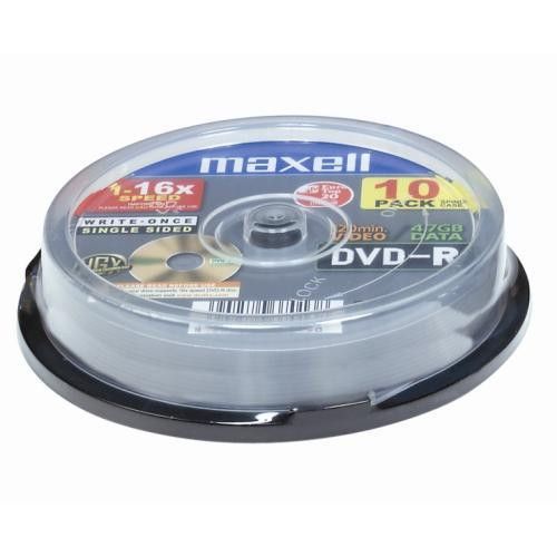 DVD+R MAXELL DVD-R 4.7GB 10 pcs (Consumível Imagem e Som) Maxell - Downloads digitais de filmes e televisão - 4.7 gb, 10 pcs, DVD-R, 16x