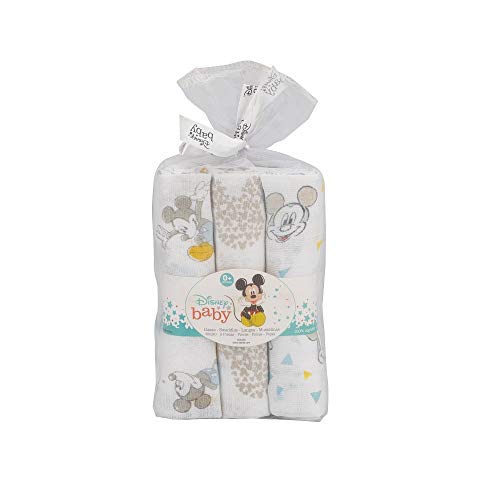 Pacote de 3 Gásas DISNEY Mickey Mouse (0.1 kg) Interbaby - Toalhas - 3 gásas, algodão, absorventes, macias