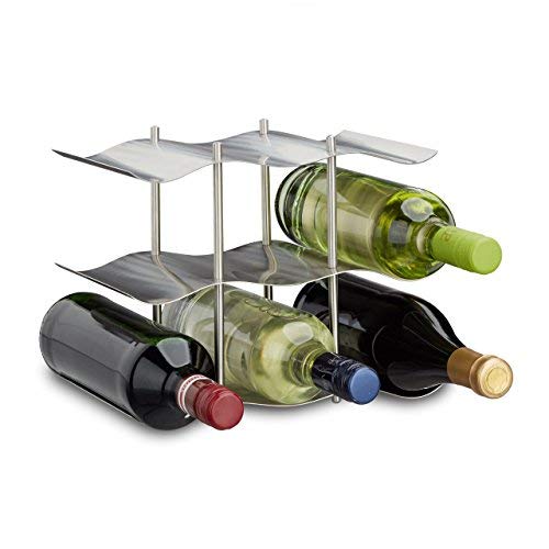 Carrinho de Vinho RELAXDAYS Inox (Prateado - 27.8x22x16.5cm) Relaxdays - Suportes para vinhos - inox, prateado, 27.8x22x16.5cm