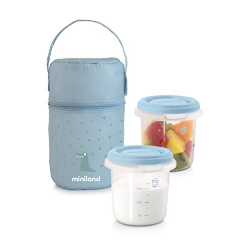 Conjunto de recipientes para comida MINILAND Baby Miniland - Utensílios de mesa - conjunto, recipientes, comida, miniland baby, pack-2-go, azul