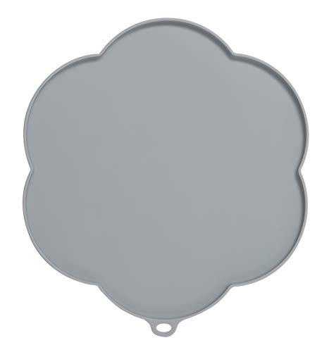 Tapete de Atividades para Gatos CATIT Silicone com Flor Cinza CAT IT - Tapetes para tigelas de animais de estimação - gatos, silicone, flor cinza