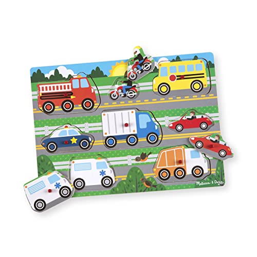 Jogo de Tabuleiro MELISSA & DOUG Wooden Vehicles Puzzle (3 anos) Melissa & Doug - Jogos - jogos de tabuleiro, puzzle, veículos, madeira, 3 anos
