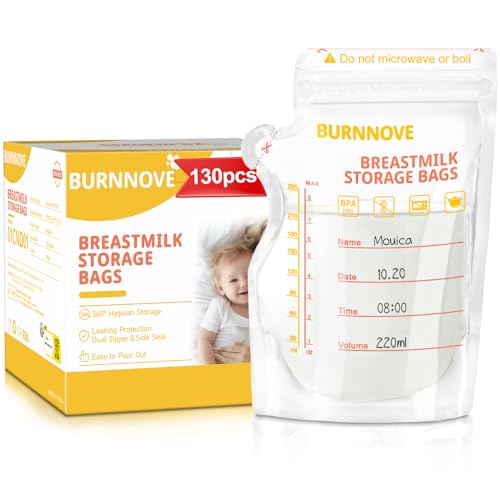BURNNOVE Bolsas de Leite Materno (Pack 130 Unidades) BURNNOVE - Recipientes de armazenamento de leite materno - bolsas, leite materno, pack 130 unidades