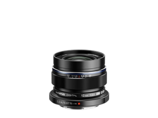 Objetiva OLYMPUS M.Zuiko Digital ED 12mm 1:2.0 Olympus - Lentes de câmera - 12mm, f/2.0, auto focus, 84º visão horizontal