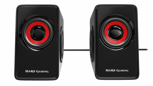 Colunas MARS GAMING MS1 (PC e Consolas - 20 W) Mars Gaming - Alto-falantes - pc, consolas, 10W, 60-20000Hz, preto/vermelho