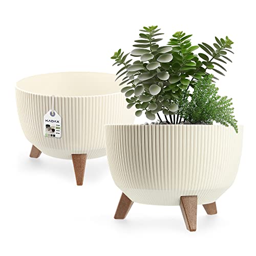 Vaso de Plantas KADAX 3 Pernas Creme (Cinzento - Plástico) KADAX - Móveis de exterior - 3 pernas, creme, plástico