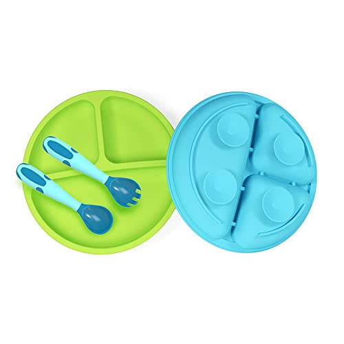 Conjunto de Pratos com Vento para Bebés (Silicone - 2 Unidades) YONGIAGA - Utensílios de mesa - silicone, 2 unidades, microondas, congelador