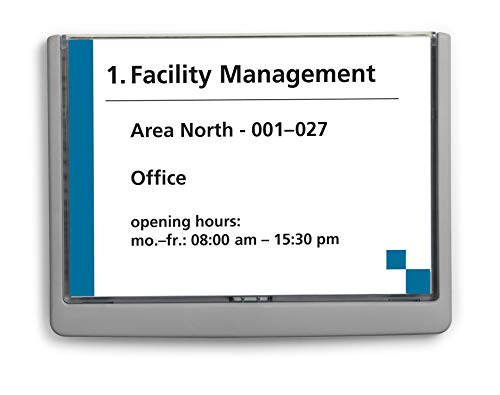 Suporte para Avisos e Informações DURABLE 486637 Durable - Placas de identificação - abs, grafite, 200g, 210x148.5x14mm