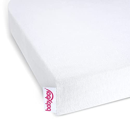 Lençol de Baixo BABYBAY Jersey Deluxe (Algodão - Branco) Babybay - Lençóis - algodão, branco, deluxe