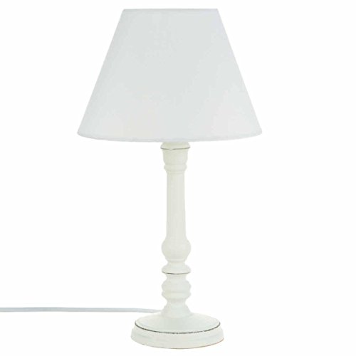 Candeeiro de Pé Madeira Branco H. 36 Cm atmosphera - Luminárias - madeira, branco, 36 cm