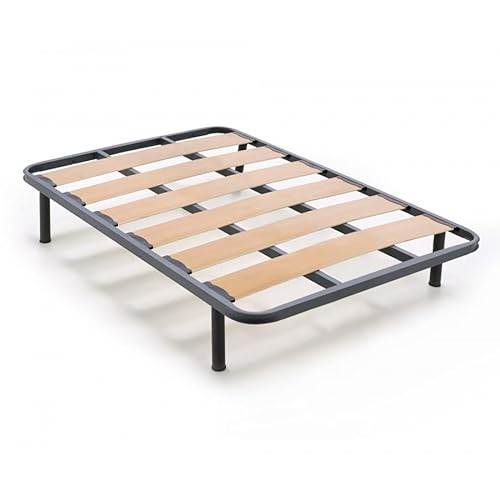 Sommier HOGAR24 ESS-140 (Branco - Aço - 140 x 190 cm) HOGAR24 ES - Camas e estruturas de cama - aço, 140 x 190 cm, rodas, altura ajustável
