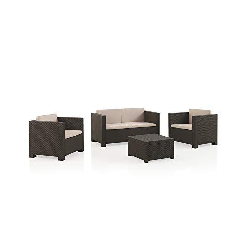 Conjunto de Jardim Concept U Ankara Castanho (Resina) Vente-Unique - Móveis de exterior - conjunto, jardim, concept u, ankara, castanho, resina