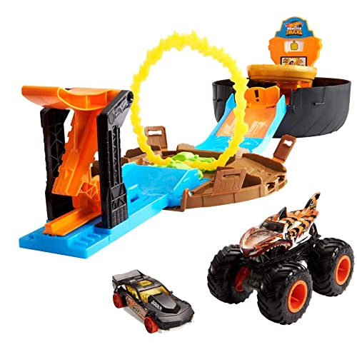 Hot Wheels Monster Trucks Stunt Rims Set (Idade minima recomendada: 3 anos) Hot Wheels - Veículos de brincar - 3 anos, stunt, arena, acrobacias