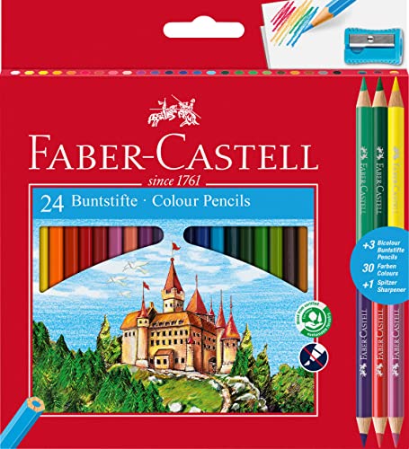 Lápis de Cor FABER CASTELL 110324 (Multicor) Faber-Castell - Lápis - multicor, 24 lápis, traço médio