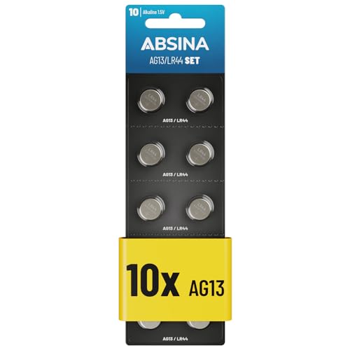 Pilhas Não Recarregáveis ABSINA (10 unidades) ABSINA - Baterias - 1.5v, botões, 10 unidades