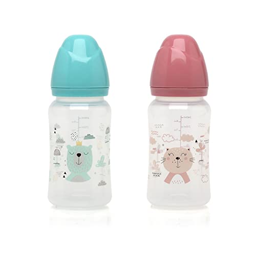 Conjunto de 2 Garrafas BIGBUY KIDS Azul e Branco Bigbuy Kids - Biberões - garrafas, azul, branco