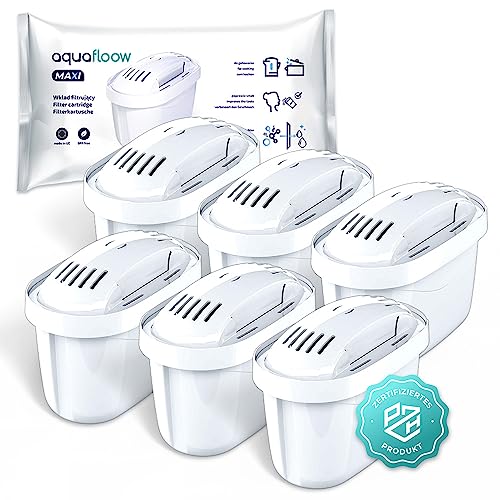 Aquafloow 6 Unidades de Cartucho de Substituição para Filtragem de Água Aquafloow - Cartuchos de filtro de água - 6 unidades, 1000 ml, branco, azul, prateado