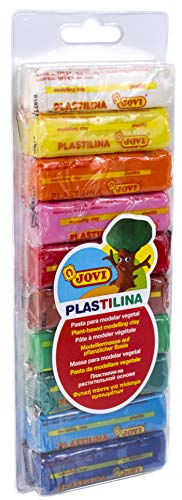 Jovias Plastilina Reutilizável Não Seca Barra de 10 Cores Jovi - Materiais de cerâmica e escultura - plastilina reutilizável, não endurece, fácil de lavar, formula vegetal