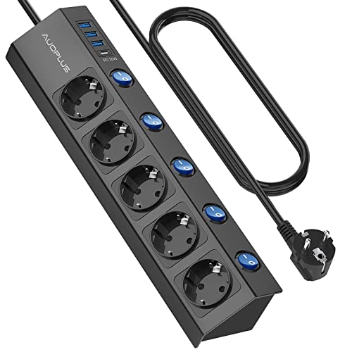 Extensão Elétrica B·Tech 5 Tomas + 4 Usb 3.6M Preto AUOPLUS - Fios e cabos elétricos - 5 tomas, 4 usb, 3.6 m, preto