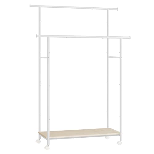 Varão com Rodas SONGMICS HSR152W01 (Branco - Metal) SONGMICS - Organizadores de armário e cabideiros - branco, metal, 100 kg, 85 cm