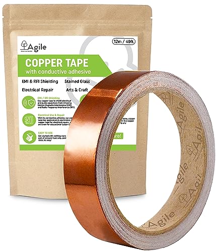 Fita de Cobre Repelente de Borboletas 12 M/40 Pés AGILE HOME AND GARDEN Agile Home and Garden - Fita adesiva de ferragens - repelente, borboletas, cobertura total, 12 m
