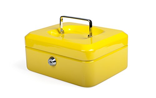 Caixa para Dinheiro METAL PREMIUM Amarelo PAVO - Caixas de dinheiro - dinheiro, separadores, fecho de correr