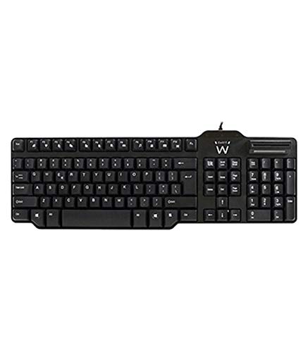 Teclado EWENT EW3252 (Com Cabo - Layout Francês) Ewent - Teclados - teclado, ewent ew3252, cabo, layout francês, leitor de cartões inteligentes, usb