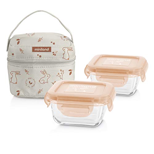 Conjunto MINILAND 2 Go Natursquare Bunny (Idade Mínima Recomendada: 3 anos) Miniland - Utensílios de mesa - miniland, go natursquare, bunny, idade mínima 3 anos