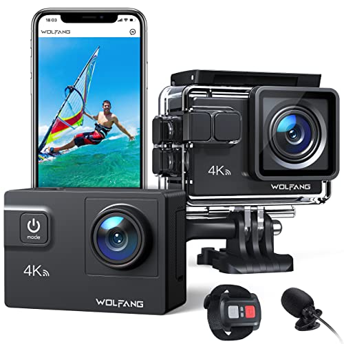 Action Cam Wolfang GA300 4K Ultra HD Wi-Fi Preto WOLFANG - Câmaras de vídeo - 4k, wi-fi, ação, bateria ião-lítio