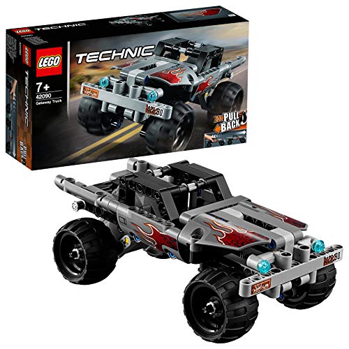 LEGO Technic - Camião de Fuga (Idade Mínima Recomendada: 7 anos) LEGO - Brinquedos de conjunto de construção - LEGO Technic, camião de fuga, 7 anos, jantes extra-largas, pneus gigantes, motor pull-back