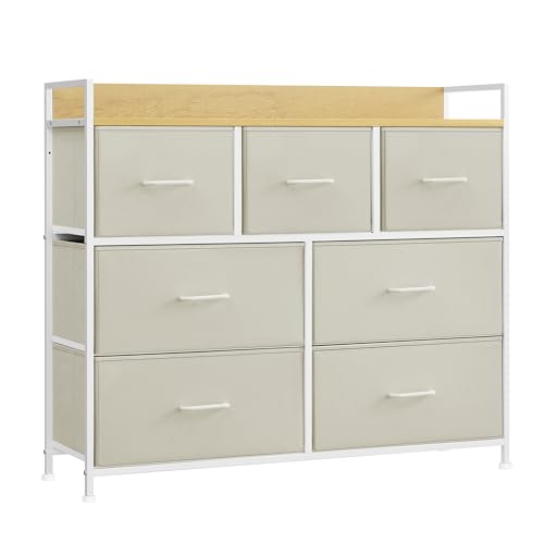 Cómoda de Madeira Songmics | Bege e Branco SONGMICS - Guarda-roupas - madeira, móvel, design moderno, MDF