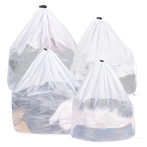Conjunto de 4 Sacos de Lavar com Cinto BillyBath - Sacos e molduras para lavar roupa - 4 sacos, cordão, mala transpirável, roupas delicadas