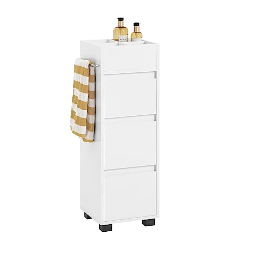 Armário Auxiliar SOBUY BZR29-W (Branco - MDF - 30x30x90cm) sobuy - Armários de armazenamento e armários de bloqueio - MDF, 30x30x90cm, branco