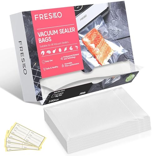 Sacos de Vácuo Fresko (100 Un) (Recondicionado Como Novo) Bonsen - Bolsas para seladoras a vácuo - 100 unidades, alimentares, congelados, microondas