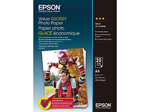 Papel Fotográfico EPSON Glossy Value Paper Epson - Papel de impressora e copiadora - glossy, epson, resistente à luz