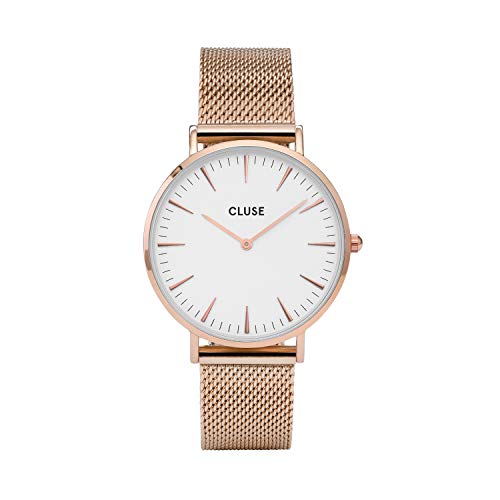 Relógio CLUSE La Bohème Mesh Rosa Dourado e Branco (38 mm) CLUSE - Relógios - vintage, 38 mm, anel de aço inoxidável, tecido mesh