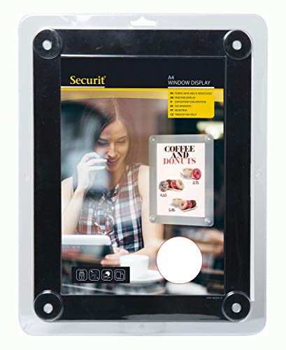 Suporte de Janela para Posters SECURIT 26.5x37cm SECURIT - Porta-retratos - preto, pvc, 26.5x37cm